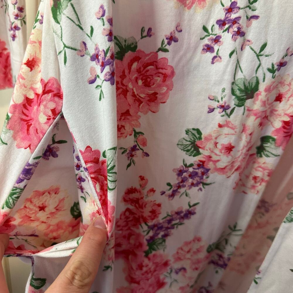 The Vermont Country Store Floral Cottagecore Coquette Romantic Robe Size M - Picture 13 of 14